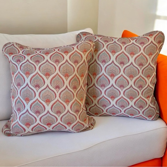 v i n t a g e :: 2 Mod MCM Textured Throw Pillows Midcentury Modern - Picture 1 of 11